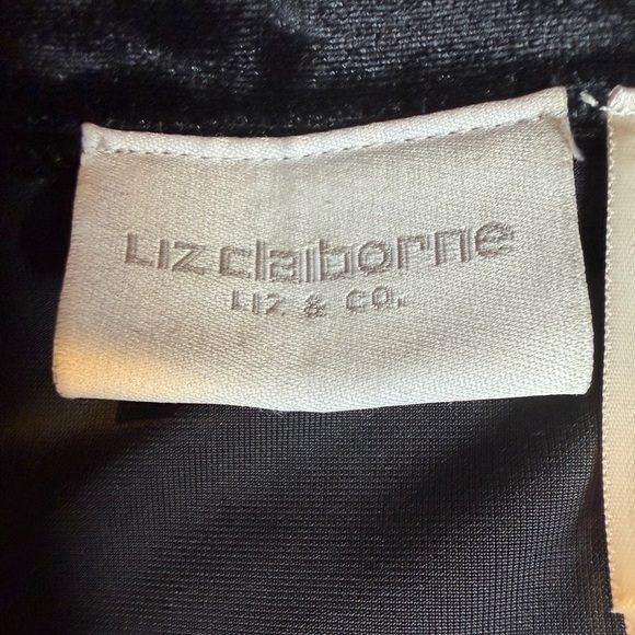 Liz & Co Vintage Black Velour Evening One Button Topper Jacket Embellished SZ XL - Picture 12 of 13